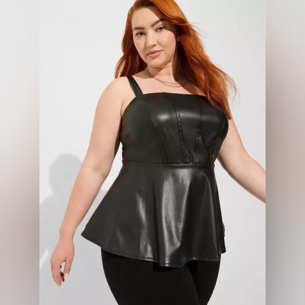 NWT Torrid | Peplum Faux Leather Corset Top